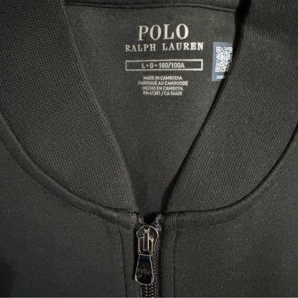 Polo Ralph Lauren Black Double-Knit Bomber Jacket White Pony - Picture 11 of 16